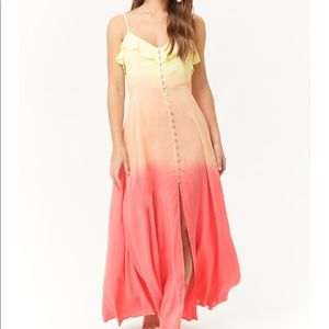 Forever 21 button front ombré maxi dress